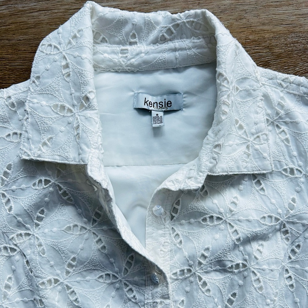 kenzie Cotton Eyelet Long-Sleeve Shirtdress - Picture 6 of 13